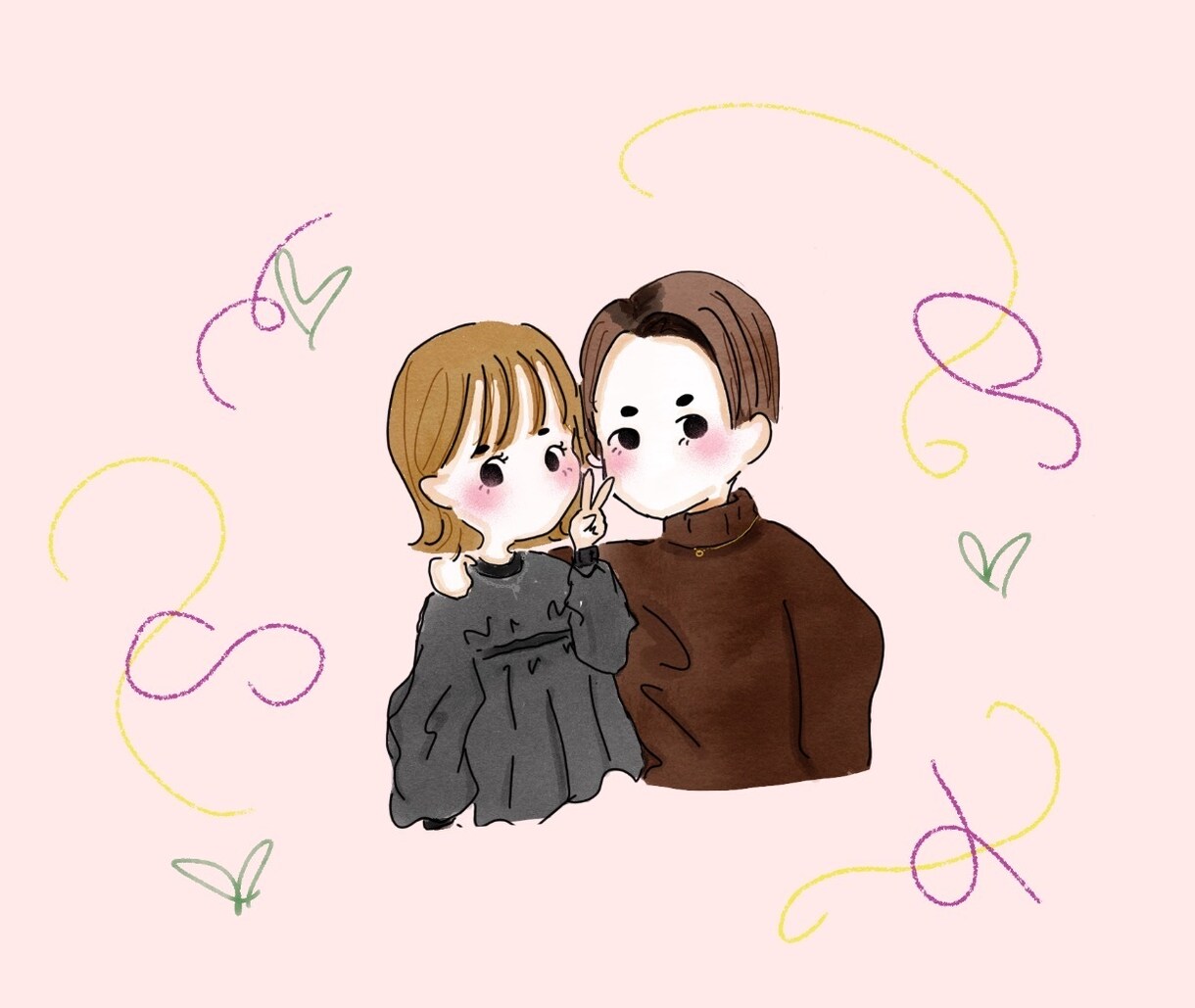 似顔絵やアイコンなど簡単なタッチでイラスト描きます ダボッとゆるふわ癒し系イラスト イメージ3