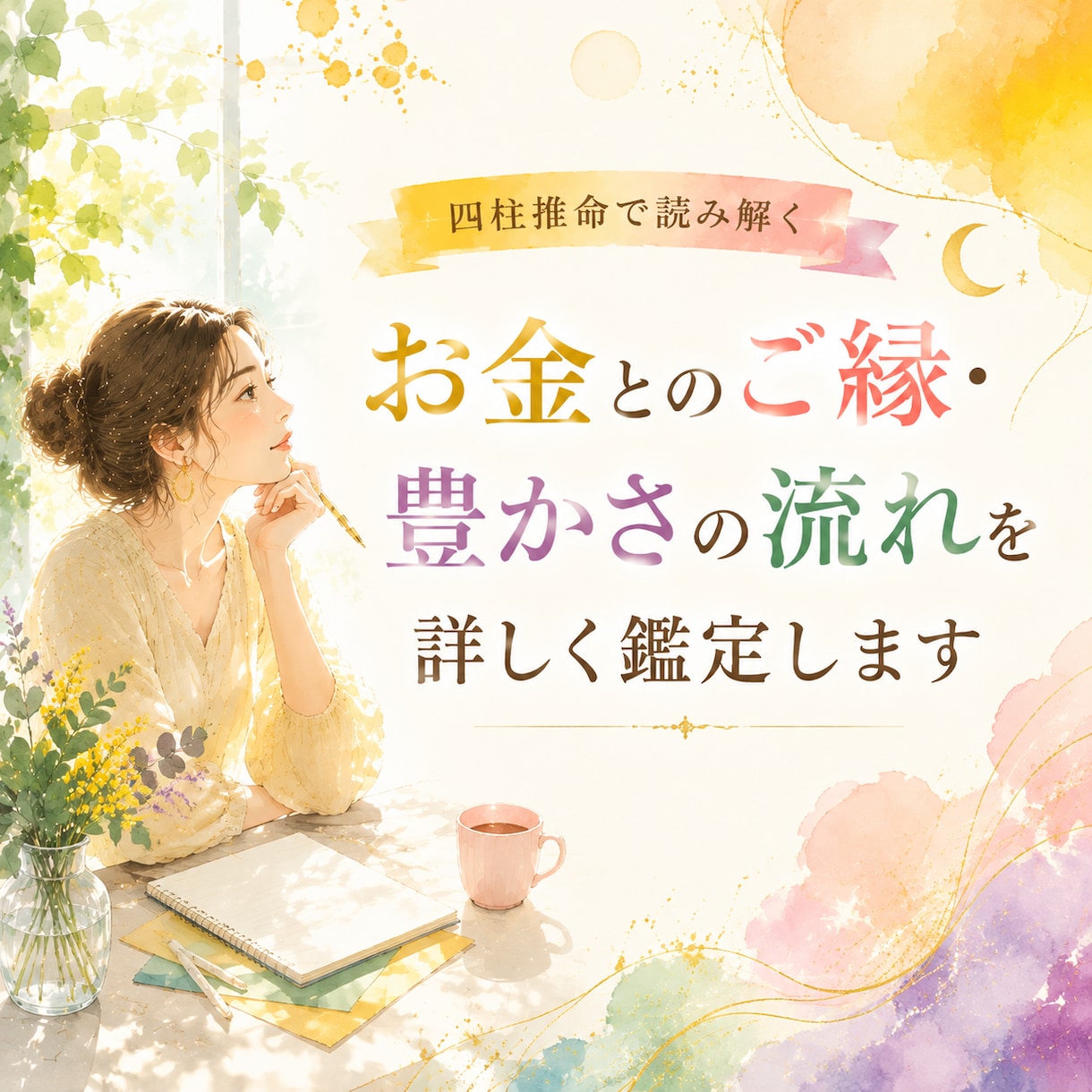 四柱推命でお金とのご縁・豊かさの流れを鑑定します 生まれ持った金運の傾向や豊かさを築く方向性を読み解きます イメージ1