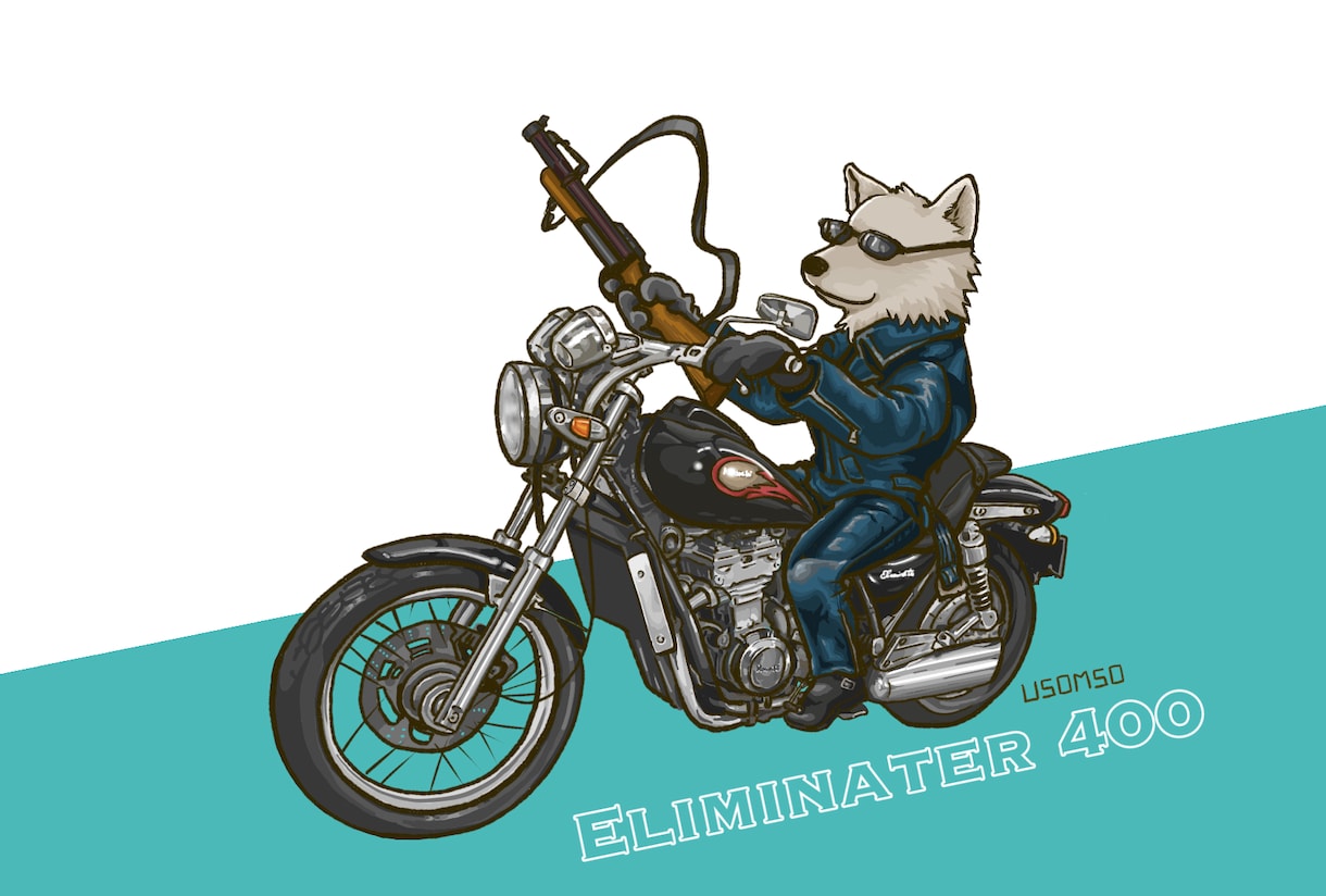 動物やマスコットキャラクターと車・バイクを描きます 商用・プレゼント・グッズ・ステッカーに◎乗物単体でもOK イメージ6
