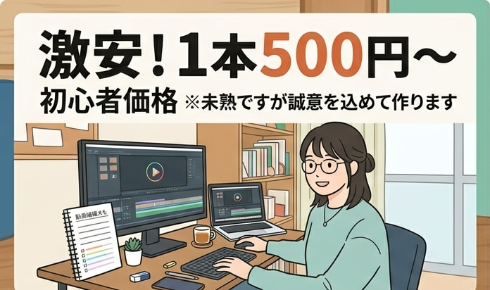 破格で動画編集承ります 【初心者価格】丁寧対応で1本500円～破格で承ります！！ イメージ1