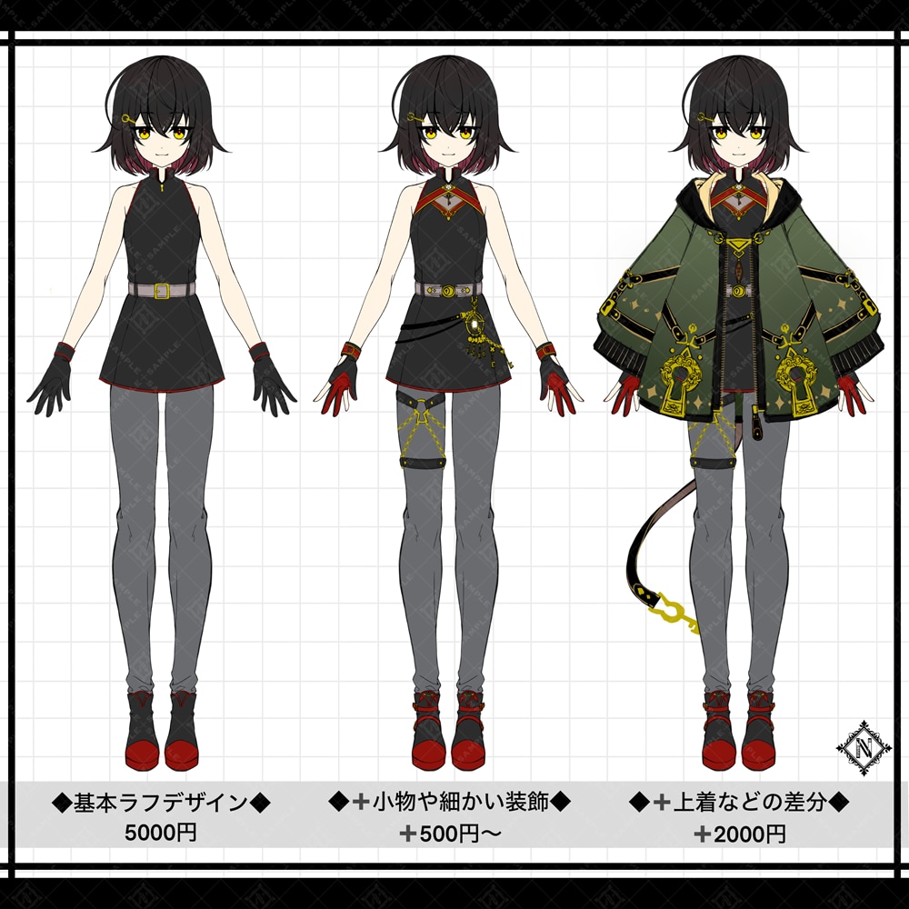キャラクターや衣装のラフデザインを製作いたします ゲーム・VTuberの立ち絵,設定画,新衣装が必要な方へ イメージ2
