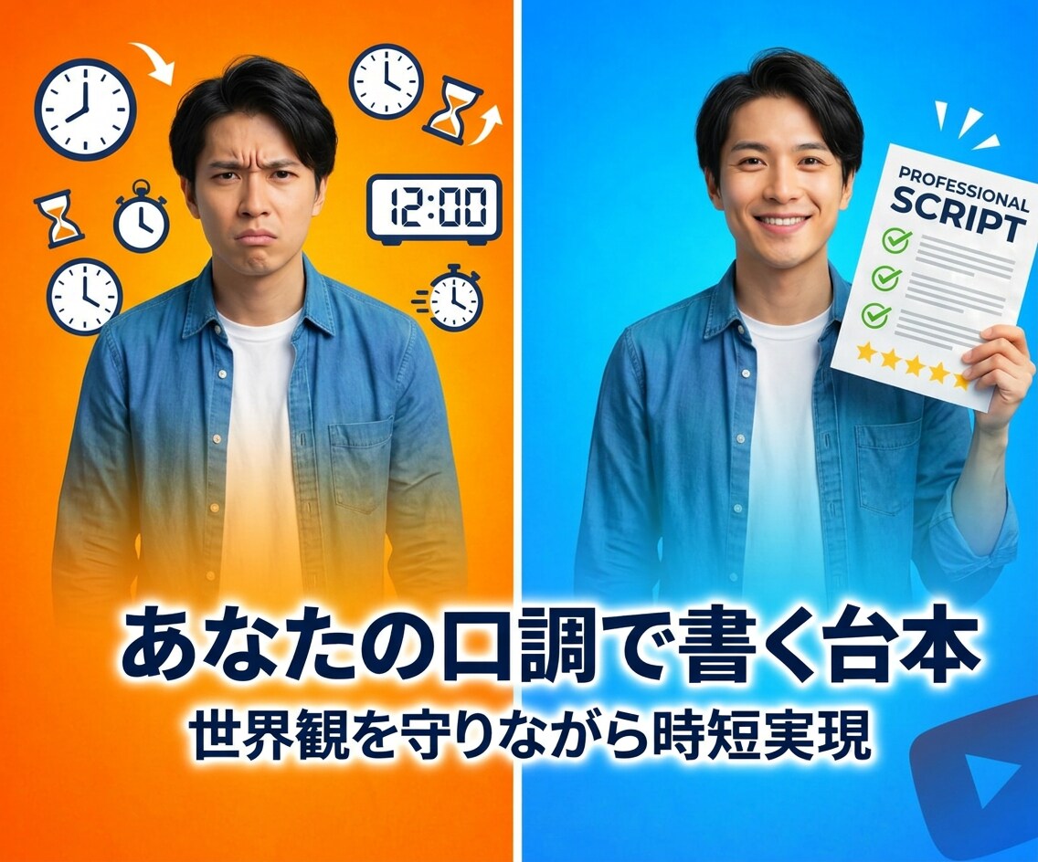 あなたのYouTubeの台本作成をします YouTube運営を続けたいけど、台本を作るのがつらい人必見 イメージ1
