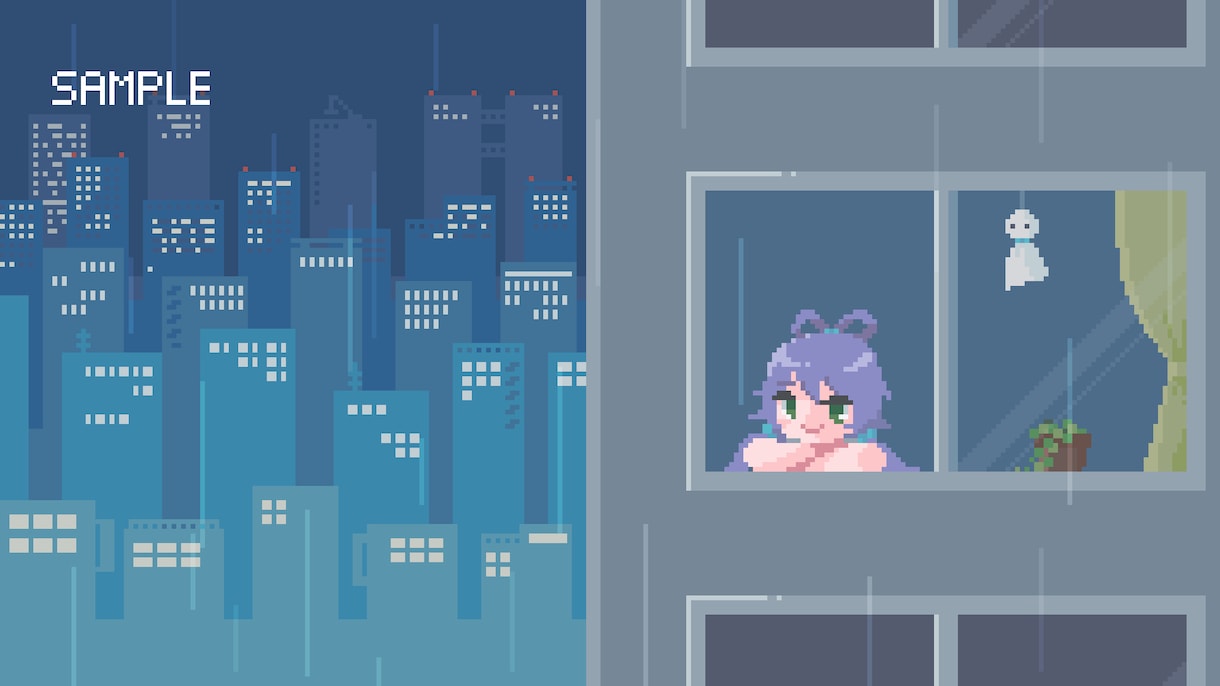 ドット絵アニメをMVや配信待機画面用に作ります 動くドット絵ループGIFで印象に残るMV・待機画面に！ イメージ6