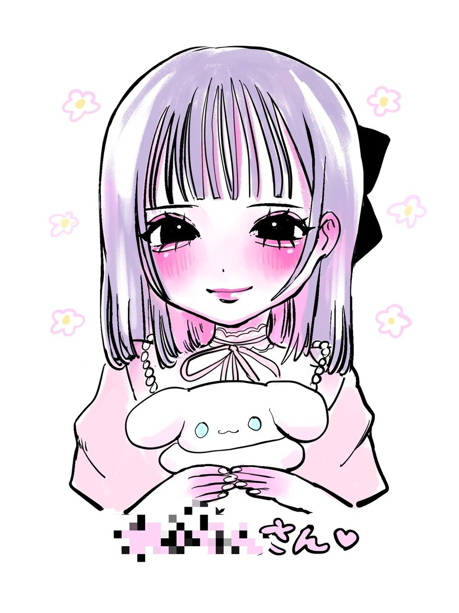 甘くてかわいい似顔絵描きます ロマンティックでかわいい色合いの似顔絵♪ イメージ1