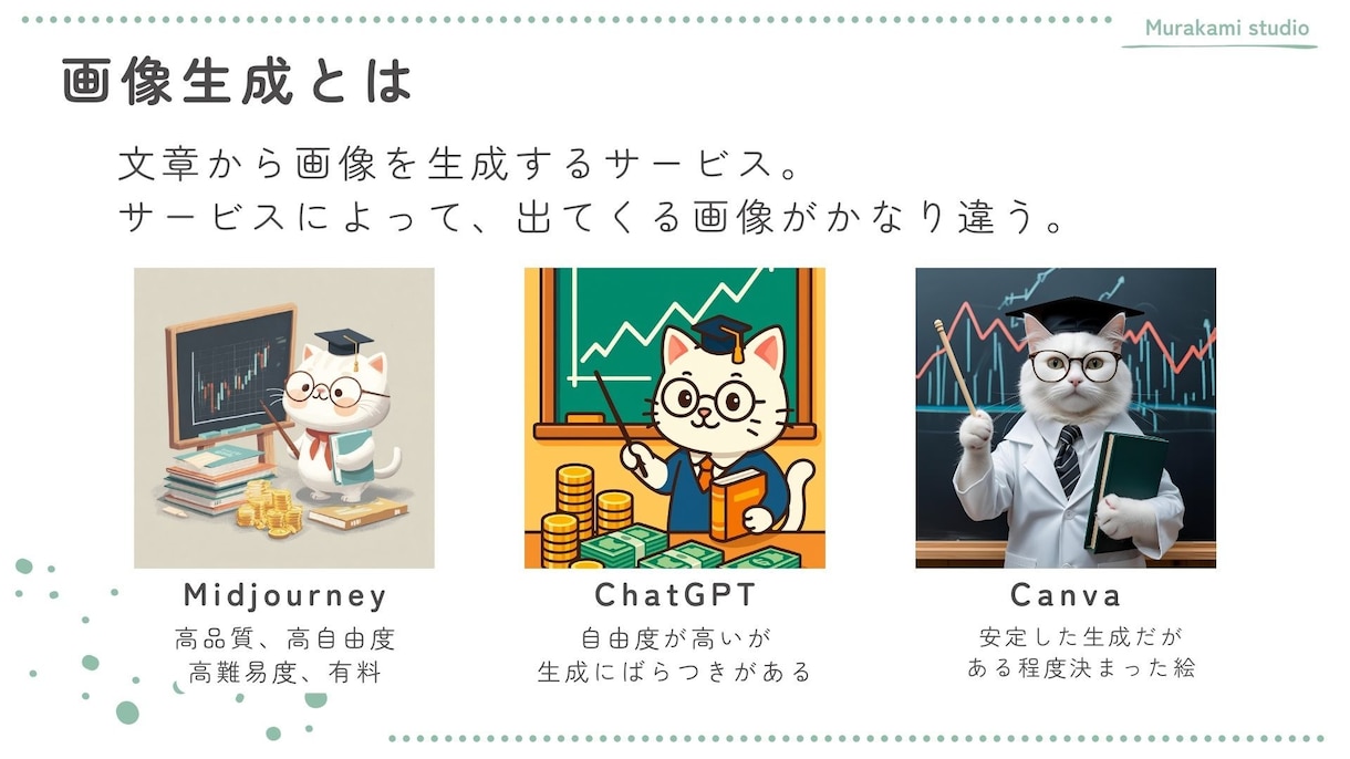 欲しい画像が作れる！画像生成講座をお届けします 「対面／スライド付き／質疑応答あり／初心者向」オンライン形式 イメージ7
