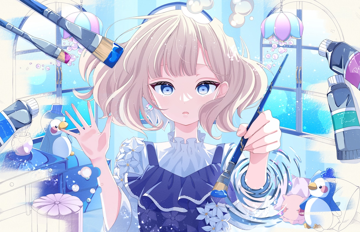 可愛くて綺麗で丁寧なイラストを描きます アイコン、キャラデザ、立ち絵、一枚絵などお描きします。 イメージ4