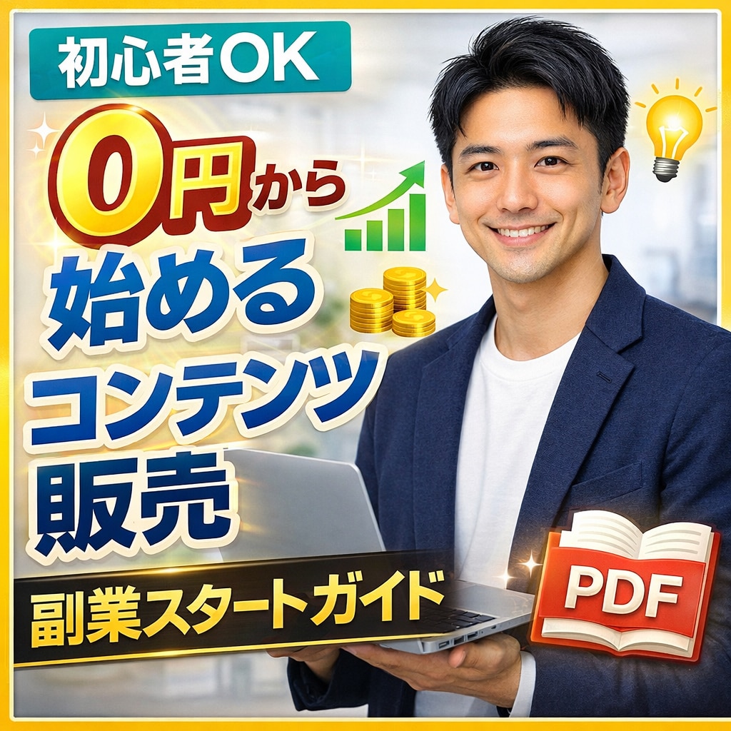 0円から出来る初心者向けのコンテンツ販売が学べます 副業初心者でも迷わず始められるステップ形式の実践ガイド イメージ1