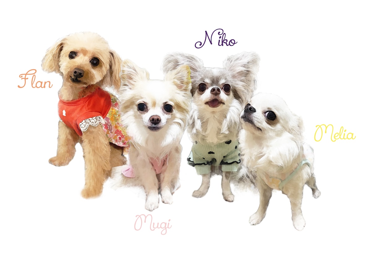 ペットの素敵な似顔絵お作りします 可愛いペットの写真が水彩画風のイラストに♡ イメージ9