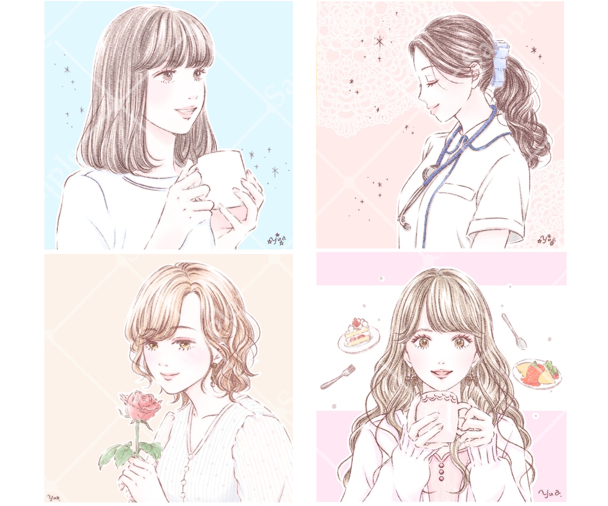 ふわっとやさしい好印象アイコンイラストお描きします 女性に人気♪SNSやブログ等におすすめです！ イメージ2