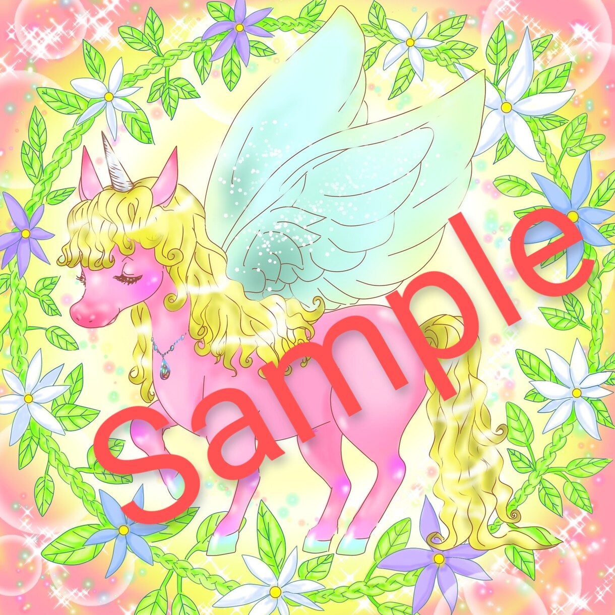 あなただけのしあわせﾕﾆｺｰﾝ描きます 追加料金で商用利用可☆サイトやブログにもオススメ☆ イメージ2