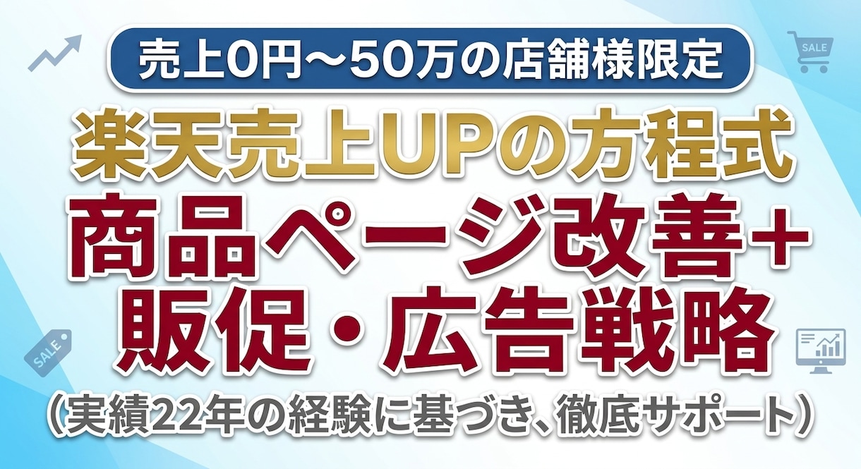 楽天商品ページ改善と販売/広告の方法を伝授します 商品ページの改善だけでは効果なし イメージ1