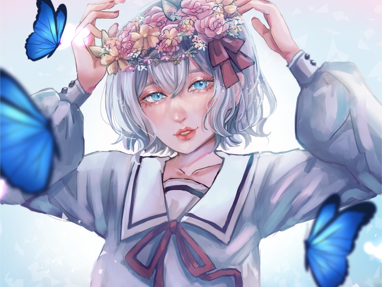 歌ってみたや配信用に！美麗な雰囲気の一枚絵描きます 儚くて印象に残るイラストであなたの活動を引き立てます！ イメージ1