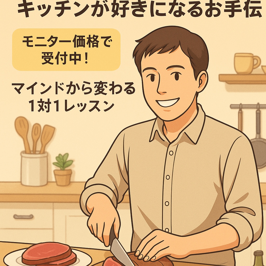 キッチンが好きになるお手伝いします 苦手な料理に少しずつ自信をつけるマインドセット！ イメージ1