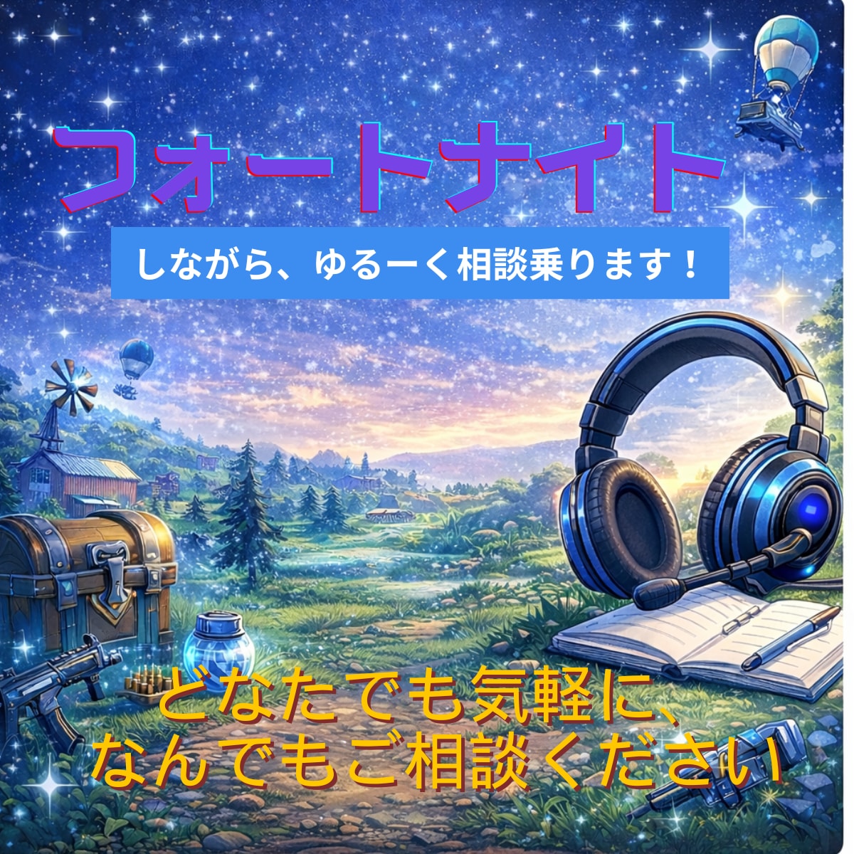 フォートナイトしながら雑談・ゆるくお話しします 1時間ゲームをしながら相談相手になります。 イメージ1
