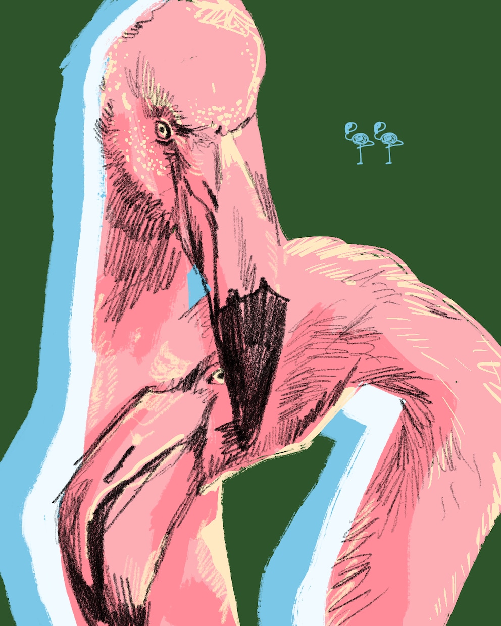雑なイラスト描きます クロスハッチングでガリガリ描いてグラフィックと色で仕上げます イメージ2