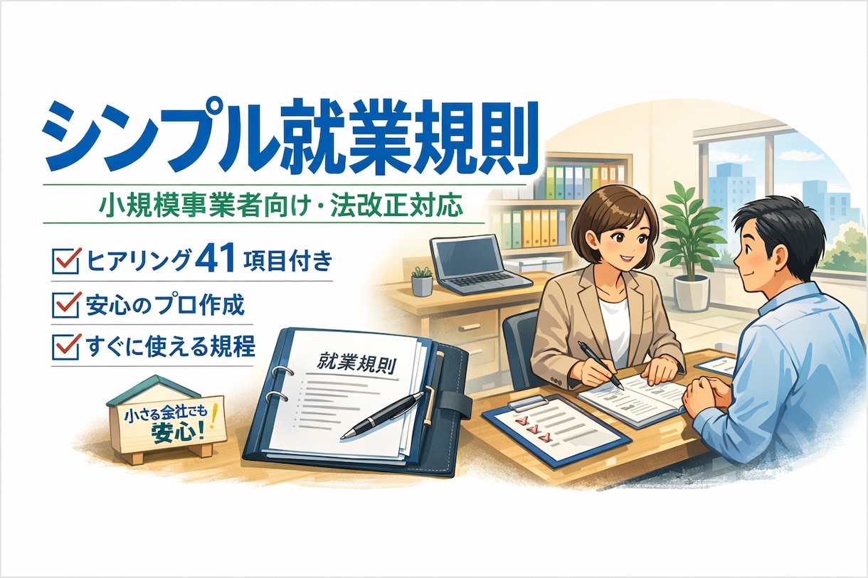 シンプルな「就業規則」を作成します 簡単で使いやすい「就業規則」はいかがですか？ イメージ1