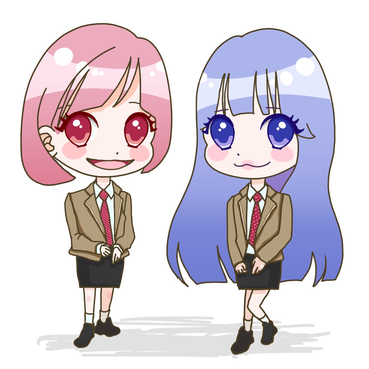 かわいいデフォルメ＊シンプルぷちキャラ描きます 男女問わず2頭身コンパクトなイラストアイコンお作りします！ イメージ3