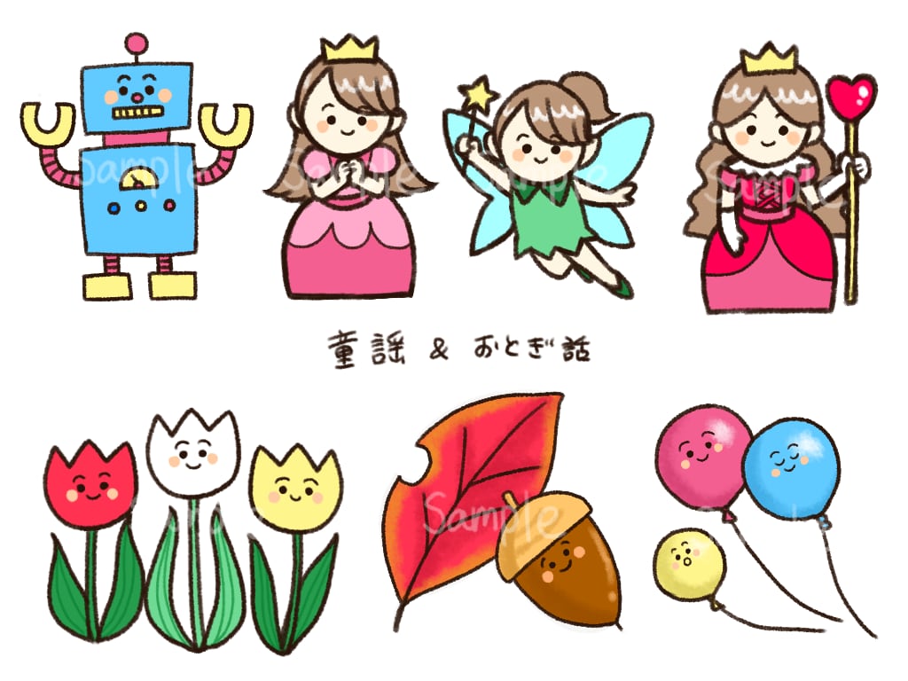 商用OK！ほんわか可愛い手書き風イラストを描きます クレヨン風イラストで華やかに⭐︎セット割有ります♪ イメージ2