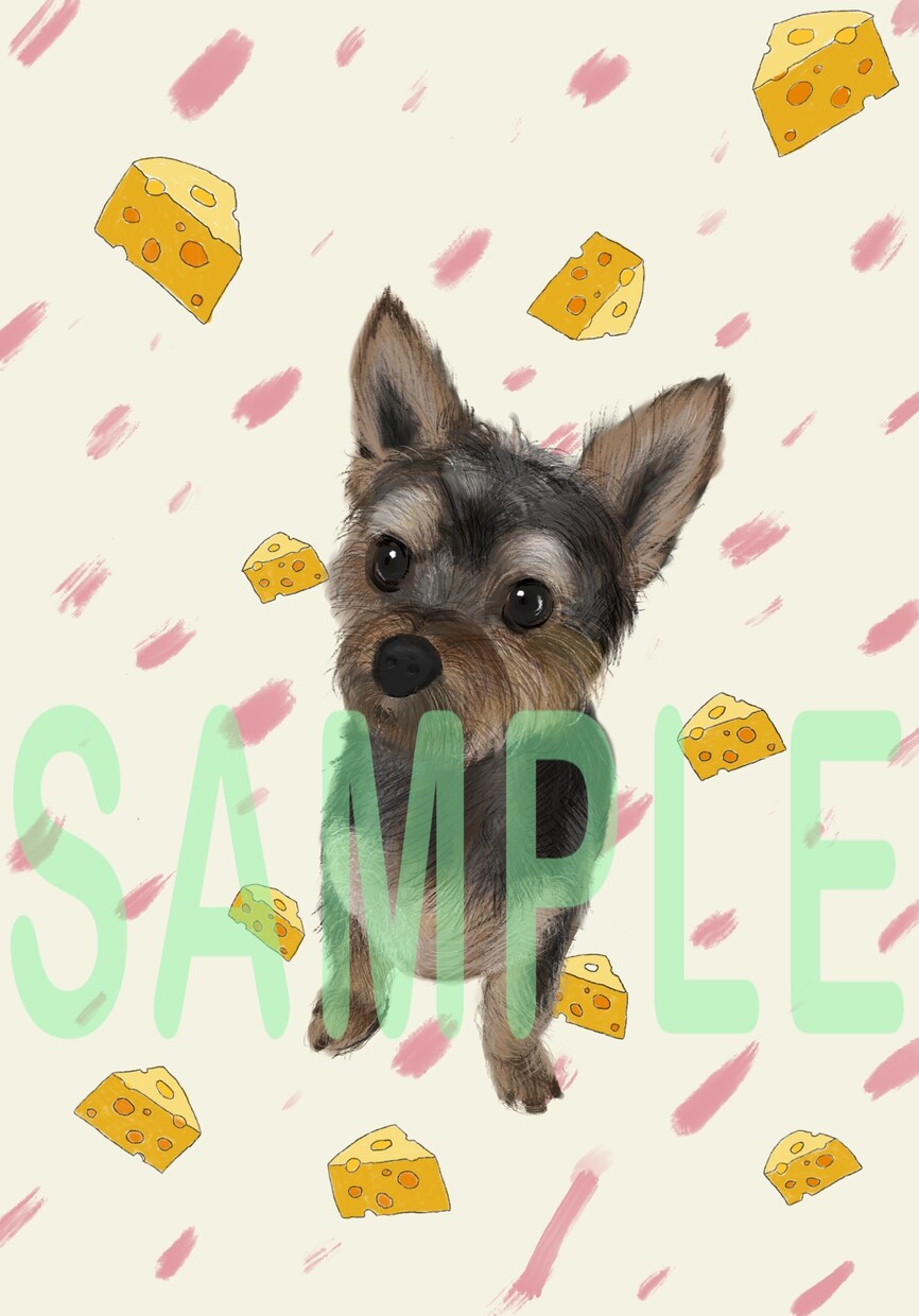 3ポーズ3枚あなたのペットの絵を描きます 動物 リクエスト背景入可能 ペット絵 うさぎ 犬 猫 小動物 イメージ2
