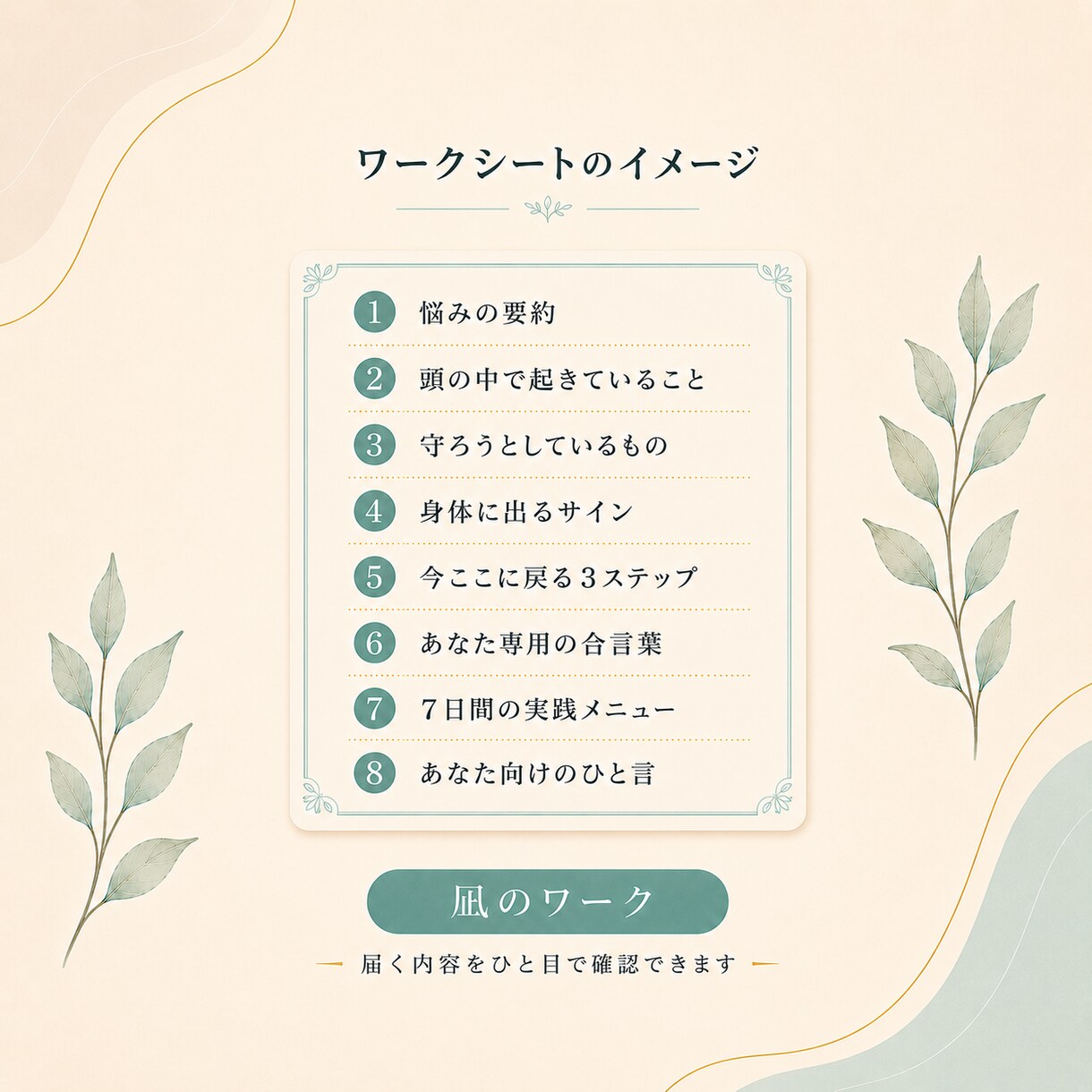 緊張・あがり症・考えすぎを整えるワークを作ります 足裏・手・身体感覚から今ここに戻るための個別シート イメージ4