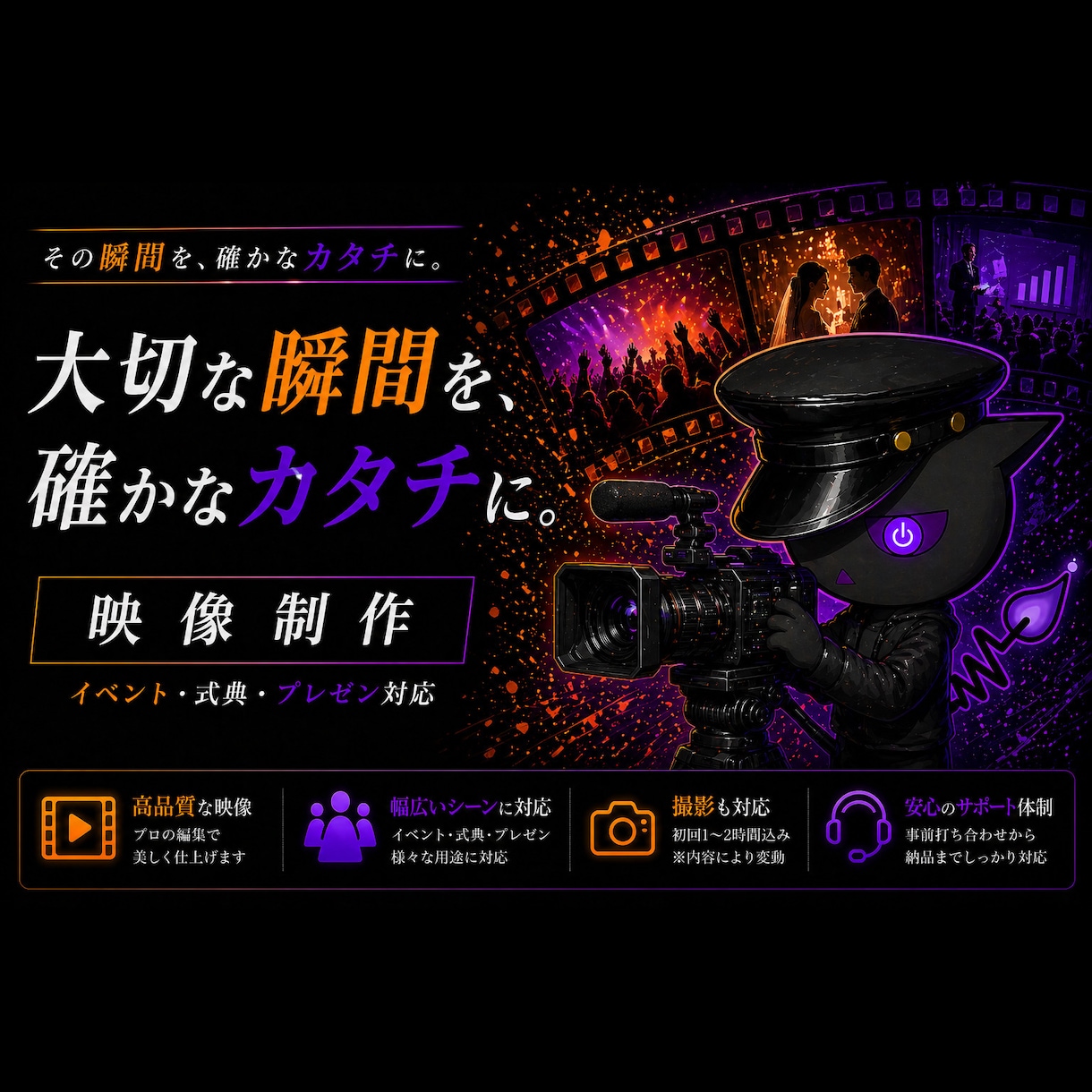 結婚式・イベント用の動画を制作します 失敗できない瞬間を、映像で支えます イメージ1