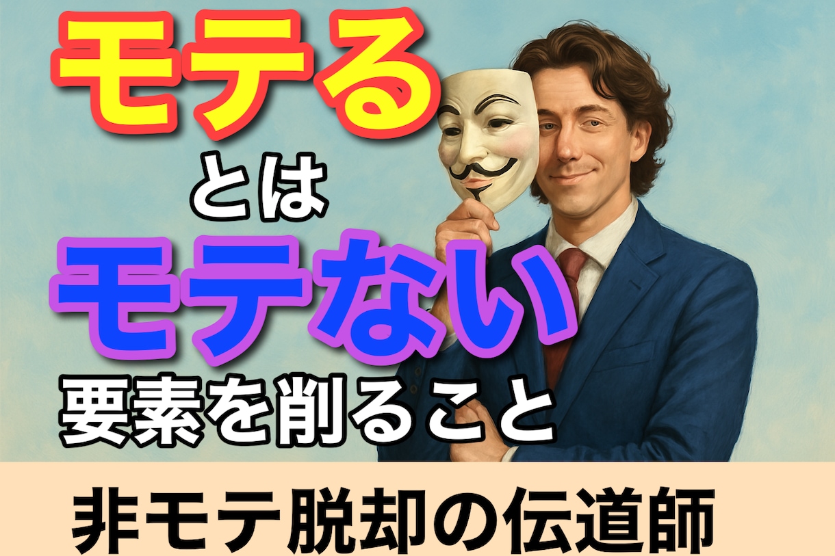 モテないには原因がある。失敗を分析し改善します 彼女いない歴＝年齢のあなたへ。人生変わるのは“削ぐ力” イメージ1