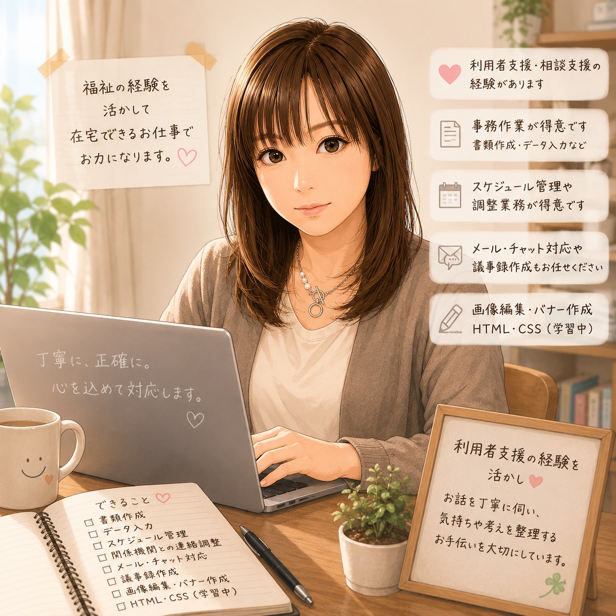 福祉職がお話や愚痴を丁寧にお聞きします 仕事・子育て・人間関係のモヤモヤを気軽にお話しください イメージ1