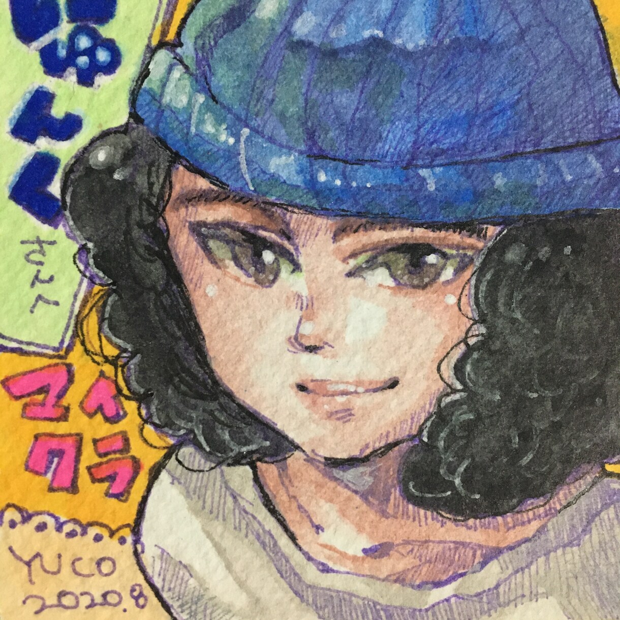 アナログ色鉛筆の、SNS用アイコン、似顔絵描きます 主に色鉛筆、コピックを使用します。色紙にて送付いたします。 イメージ7