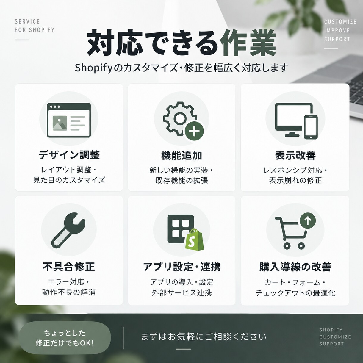 Shopifyのお悩み・カスタマイズ対応します 表示崩れ・機能追加・デザイン調整まで幅広く対応 イメージ4