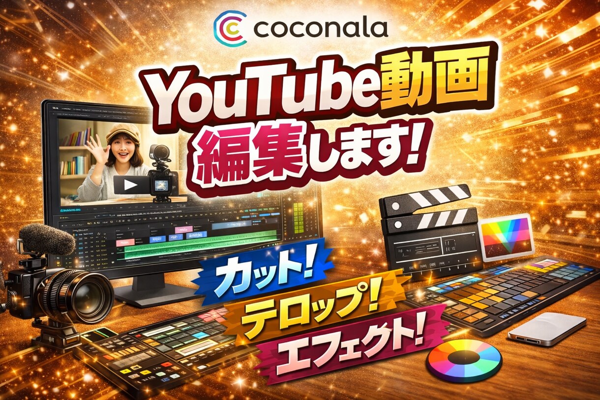 YouTube動画編集します 丸投げOK！　カット、字幕挿入、部分編集からお任せ編集など イメージ1