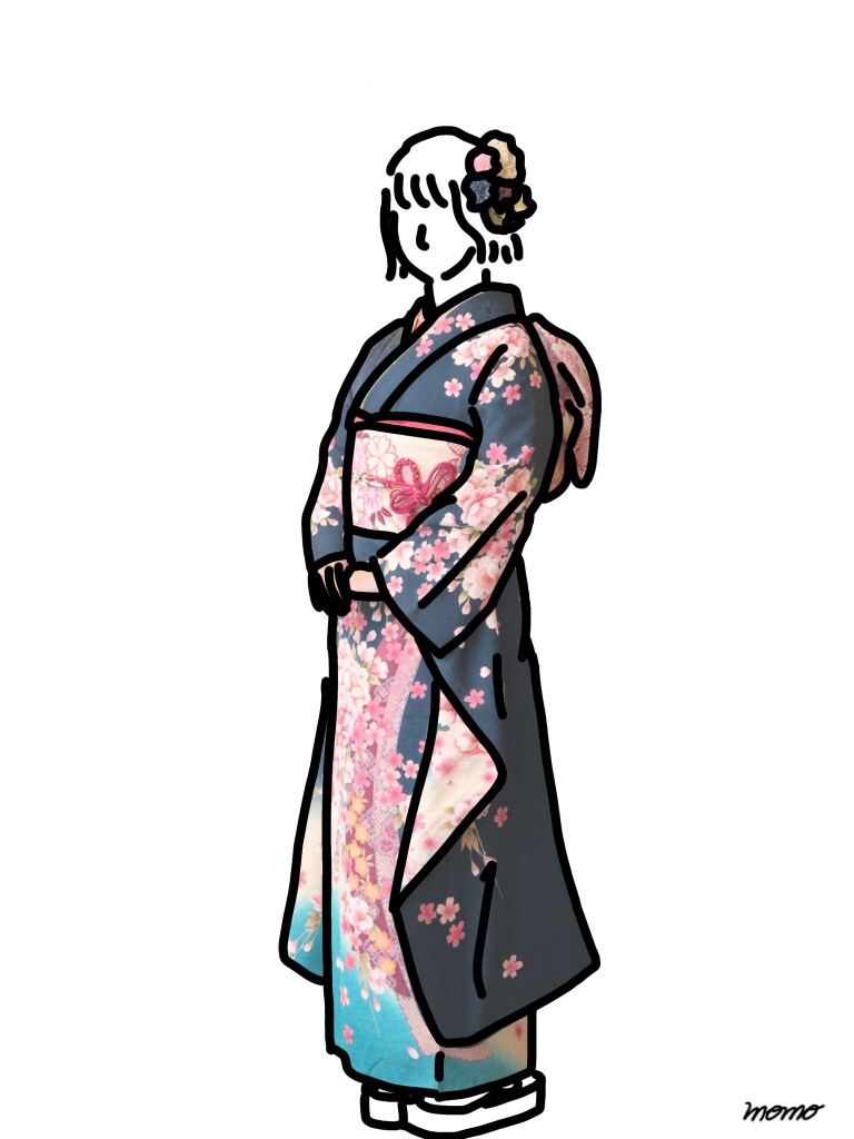 一生に一度の大切なお写真をイラストにします 綺麗なお洋服をそのまま残します。 イメージ1