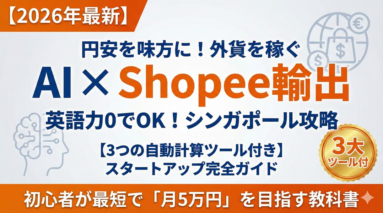 ツール付！AI×Shopee輸出の稼ぎ方教えます 円安を味方に！AIとツールで月5万稼ぐシンガポール輸出 | ココナラ