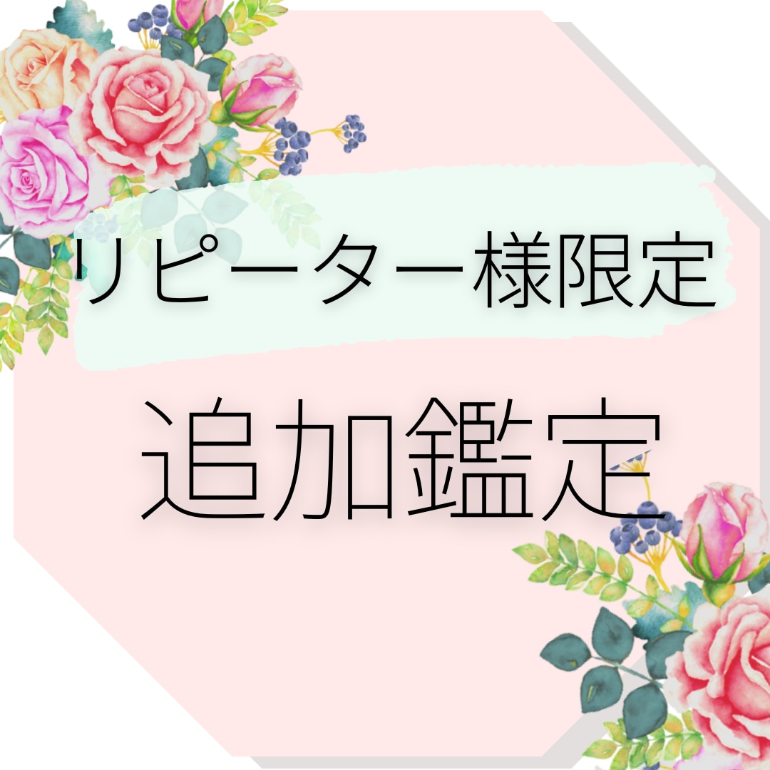 リピーター様限定！追加鑑定いたします ココナラ以外（インスタ経由等）で鑑定された方も対象です♪ イメージ1