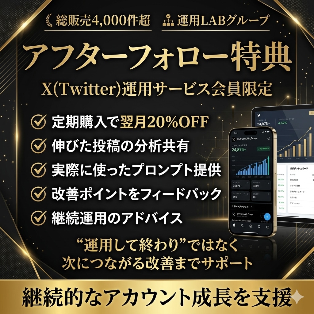 Xを1ヶ月運用代行｜投稿-集客-収益を改善します 今どこで詰まってますか？X運用のDM相談を受付中！ イメージ9
