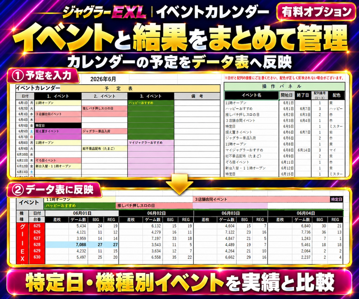 ジャグラー設定判別・データ分析ツールを提供します パチスロ分析を効率化｜全台一括判別・買い切りExcel イメージ9