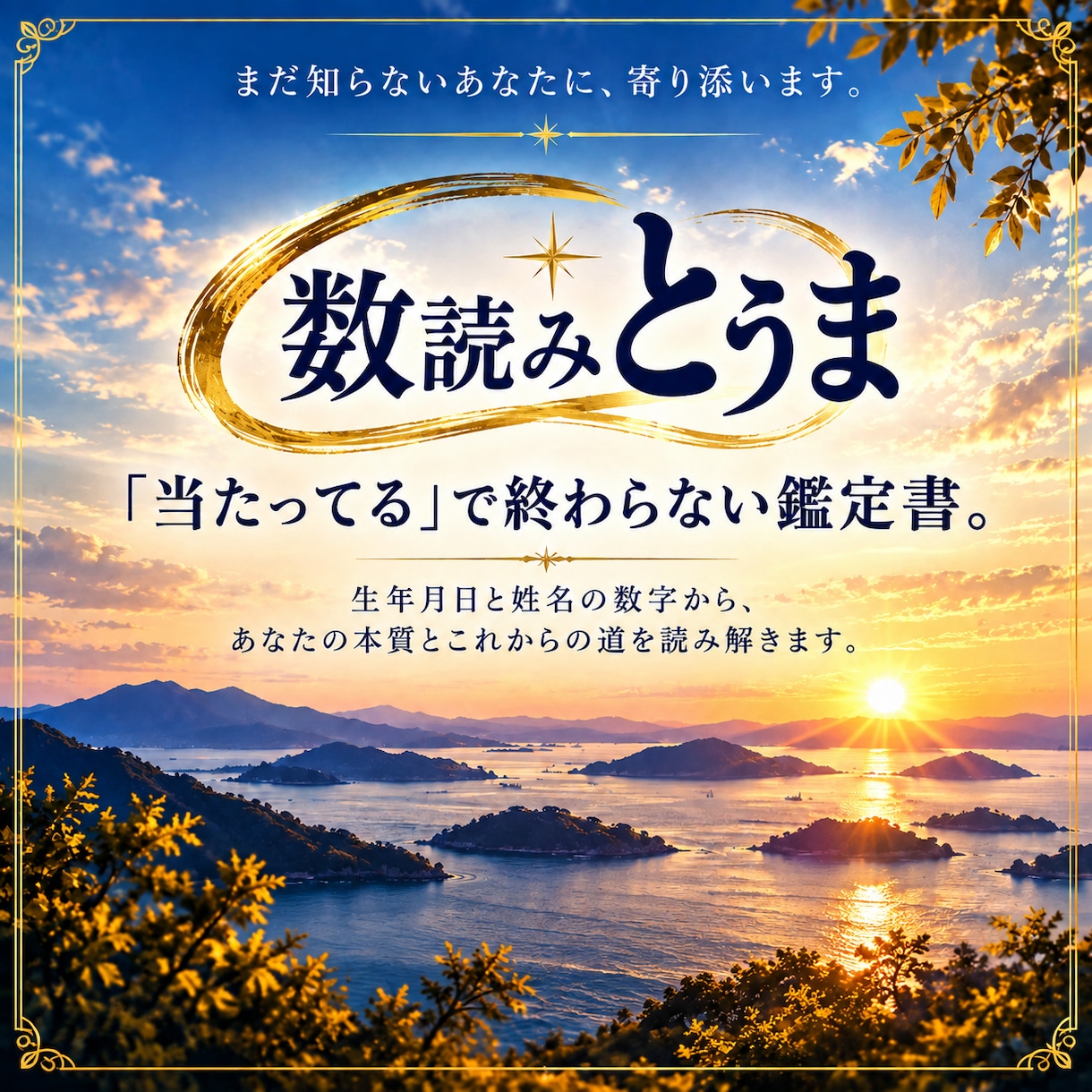 生年月日と姓名画数からあなたの本質を読み解きます 「当たってる」で終わらない総合鑑定をお届けします イメージ1
