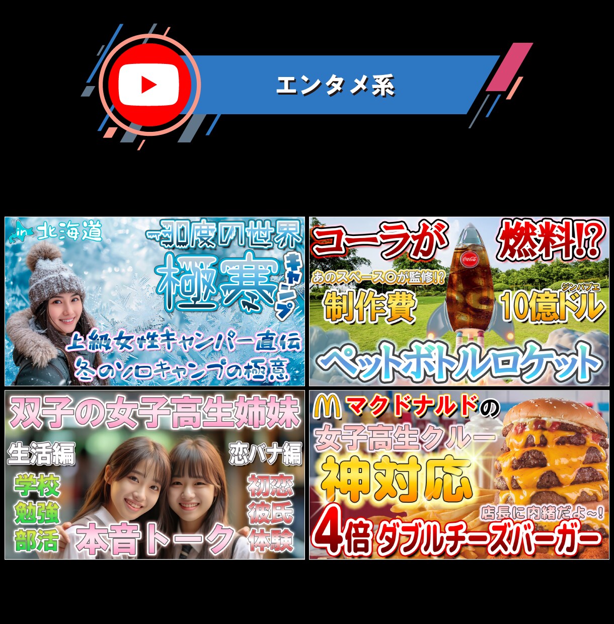 お客様と一緒にYouTubuサムネイルを作製します お互い相談しながら押したくなるサムネイルを作ります イメージ4