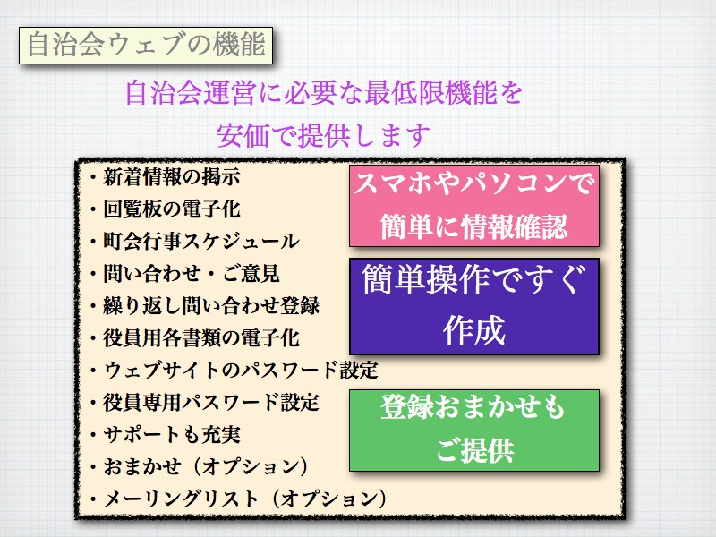 自治会（町会）ウェブを構築します 自治会を活性化、若者の参加実現のためウェブで可視化を！ イメージ2