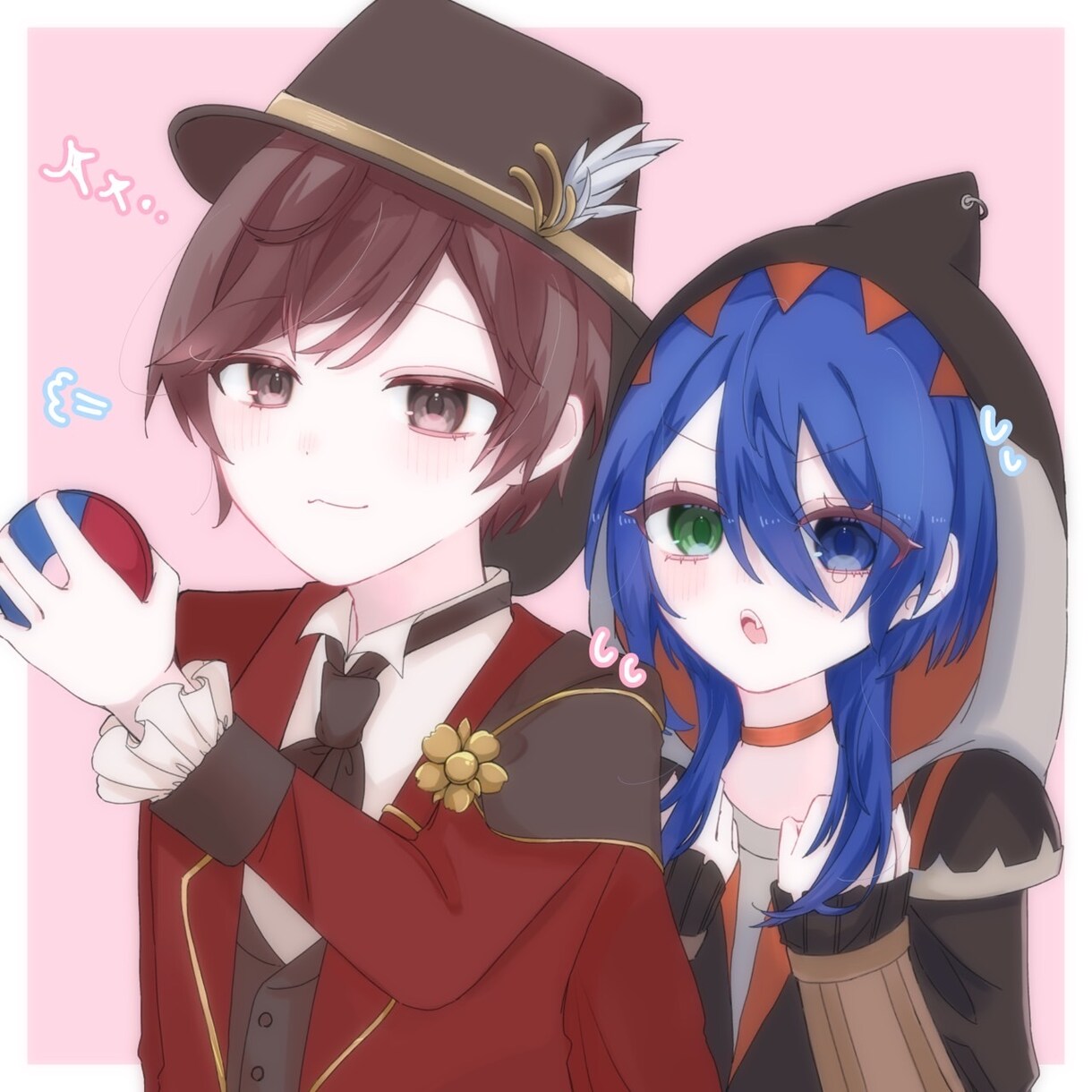 2人組の甘めイラスト描きます 可愛いくて表情豊かなゆるい絵を描きます。構図指定不可！ イメージ1