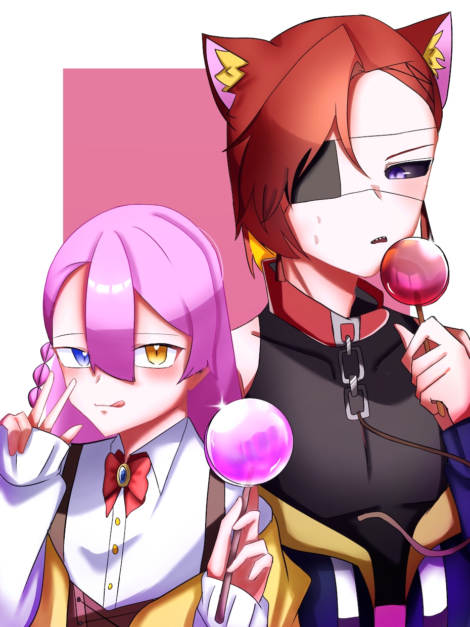アニメ塗りと厚塗りでイラストを選べます IRIAM立ち絵、1枚絵等、出来る依頼は全て対応致します イメージ1