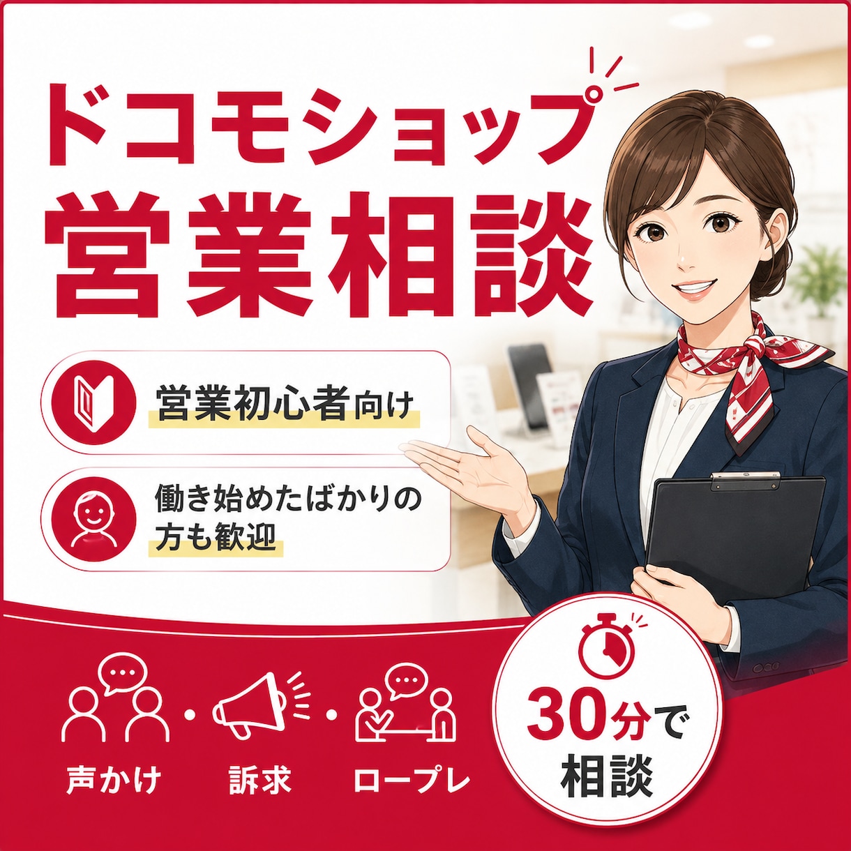 ドコモショップ営業の数字改善を一緒に考えます 店舗改善の実務経験をもとに営業課題を整理します イメージ1