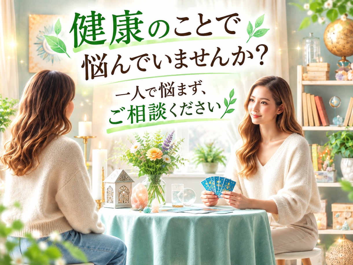 貴方様の健康のお悩みに心を込めてアドバイス致します タロット、オラクルカードetc…で鑑定し、アドバイス致します イメージ1