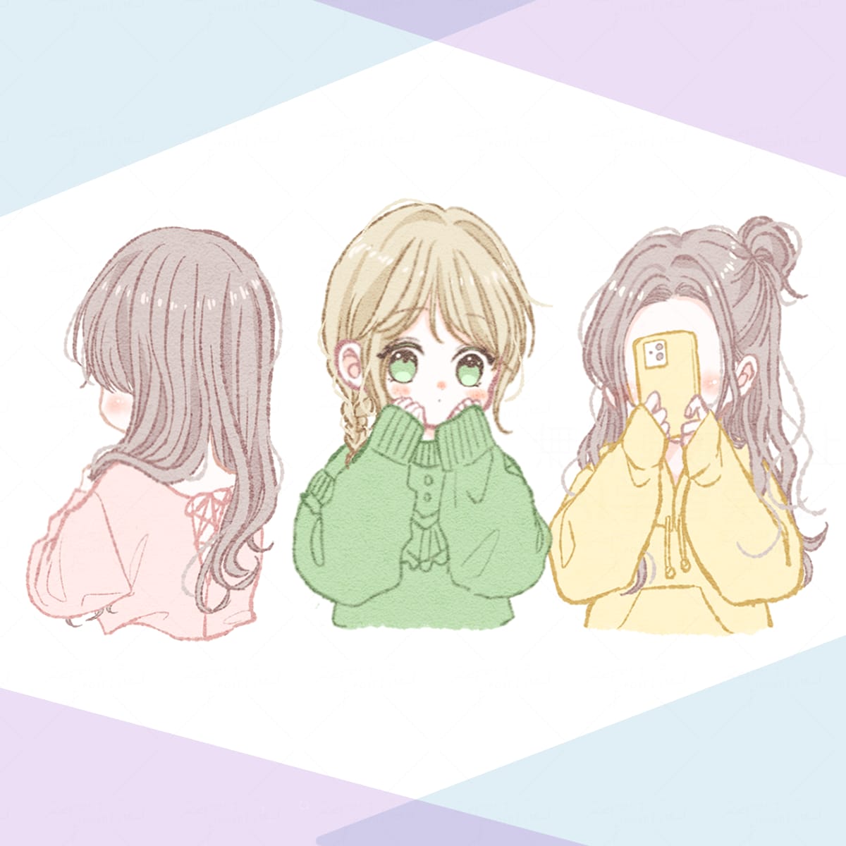 2色でかわいく描きます ゆるふわな雰囲気のアイコンが似合うあなたに イメージ1