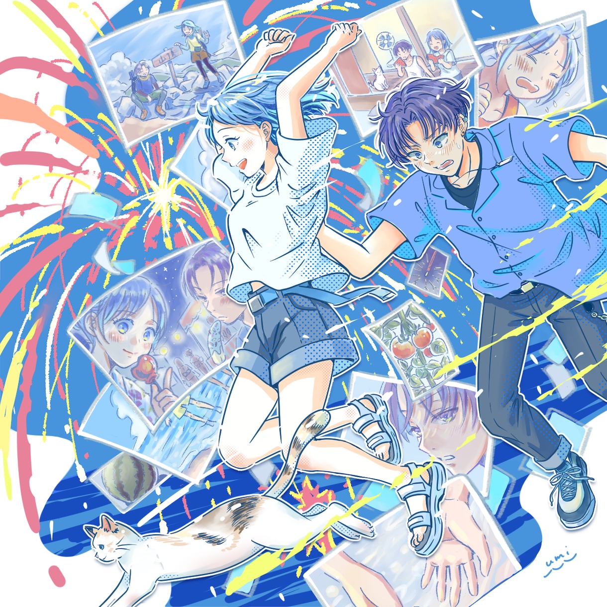 華やかで目を引く一枚絵✨ご要望に応じて描きます あったか&爽やかなテイストが得意♪細かくオーダーできます！ イメージ1