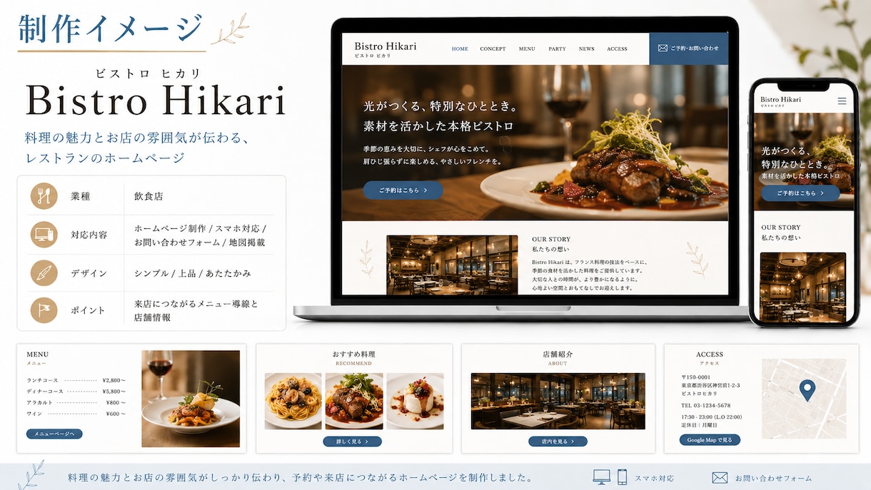 おまかせでシンプルなホームページを制作します 低価格でサクッとWebサイトが欲しい方へ イメージ6