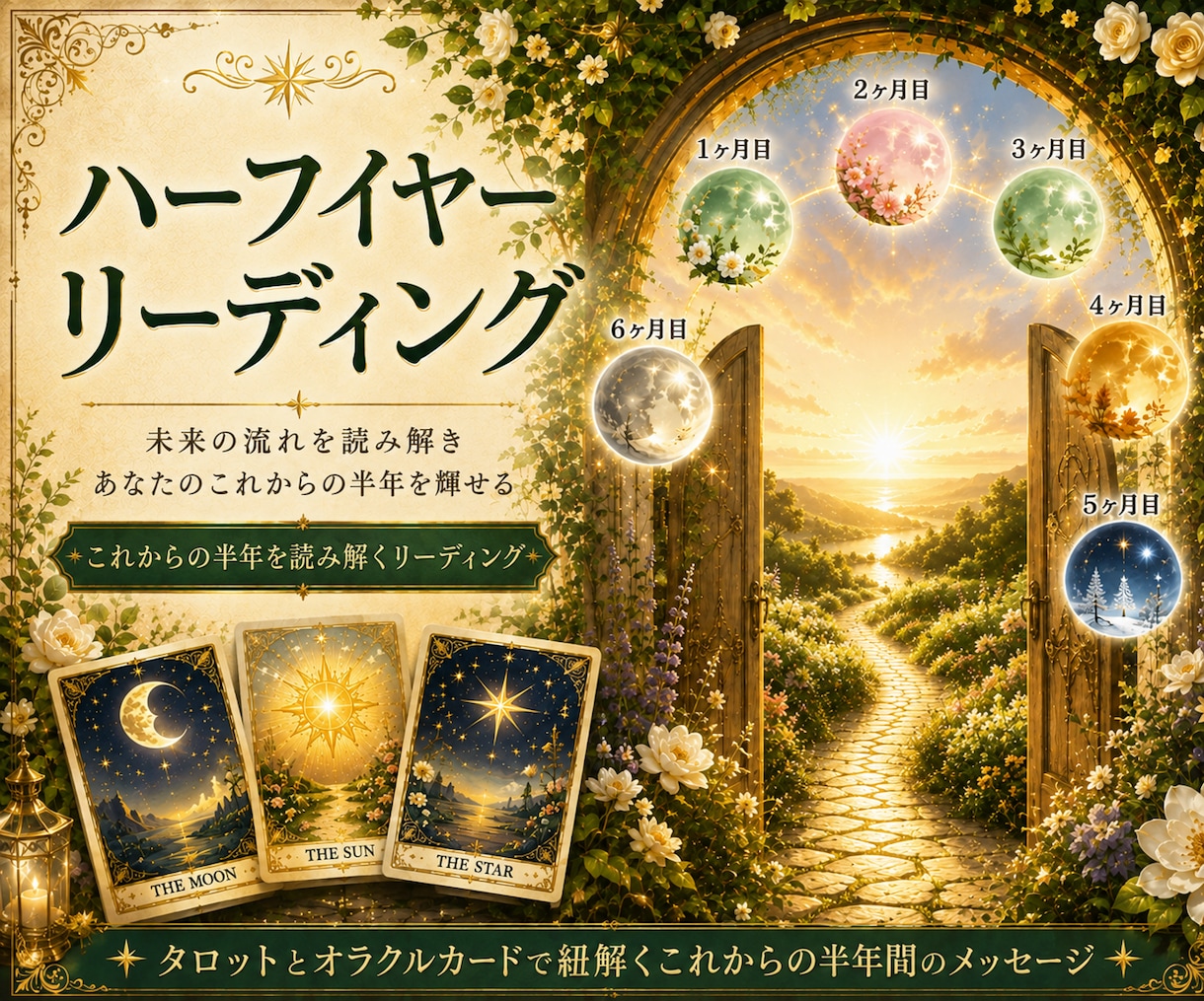 今から半年先までの運勢を占います 1か月ごとにカードで占います。四柱推命鑑定も！ イメージ1