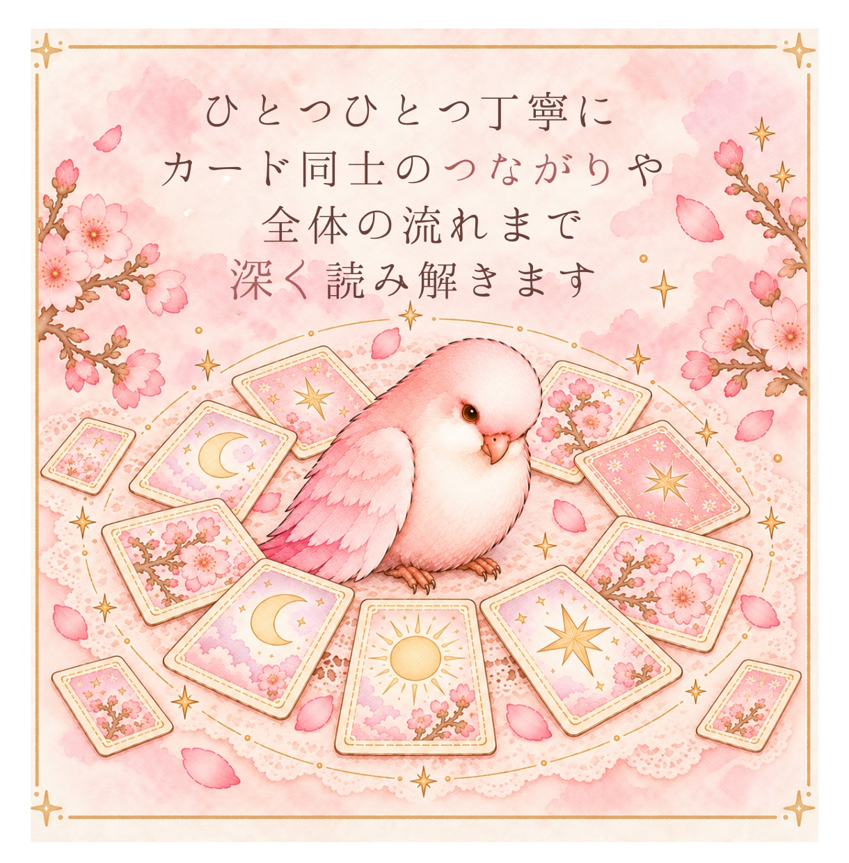 恋のお悩み、とことん♡霊感タロットで深掘りします あなただけのオリジナル鑑定、ぎゅっとお届けします♡ イメージ3