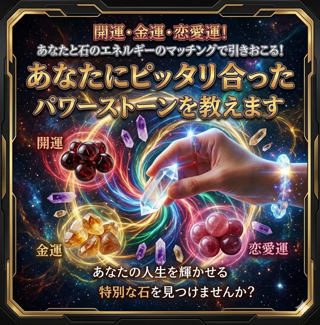 あなたにピッタリあったパワーストーンを3つ伝えます 開運はあなたと石のエネルギーのマッチングで引きおこる イメージ1