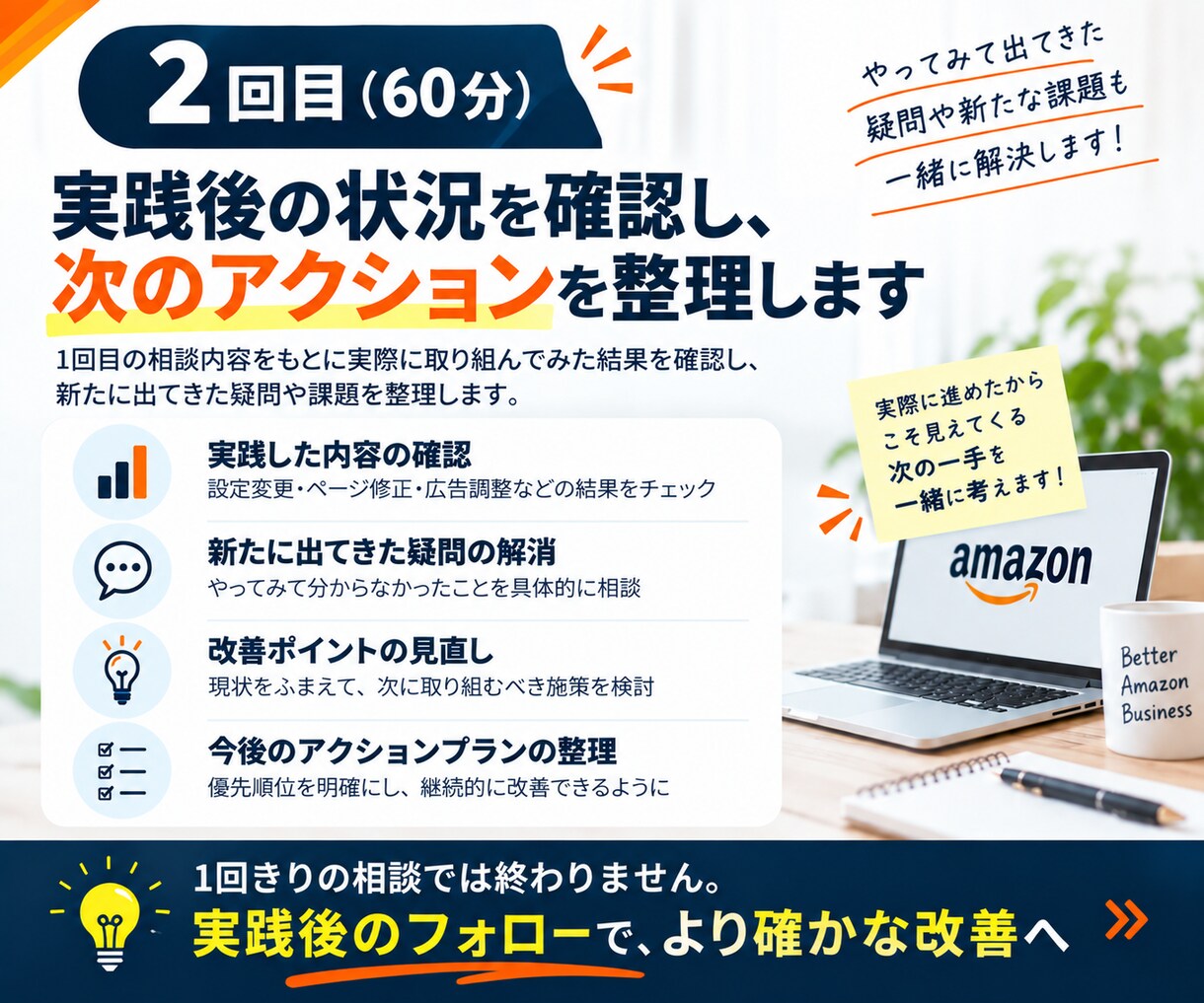 Amazon販売の改善策を一緒に整理します 60分×2回｜広告・SEO・売上改善をまとめて相談 イメージ6