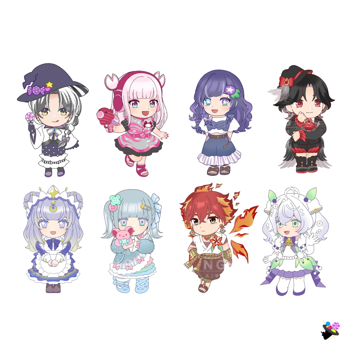 ミニキャライラスト制作します ぷにっと可愛いミニキャライラストお描きします イメージ4